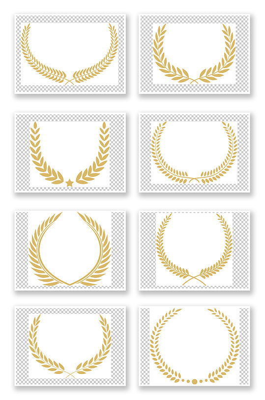 金色麦穗矢量透明-众图网