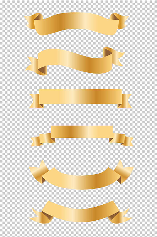 金色丝带标题框彩带-众图网
