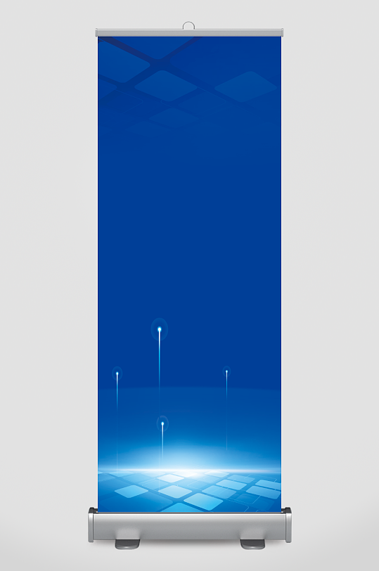 蓝色高端展架背景-众图网