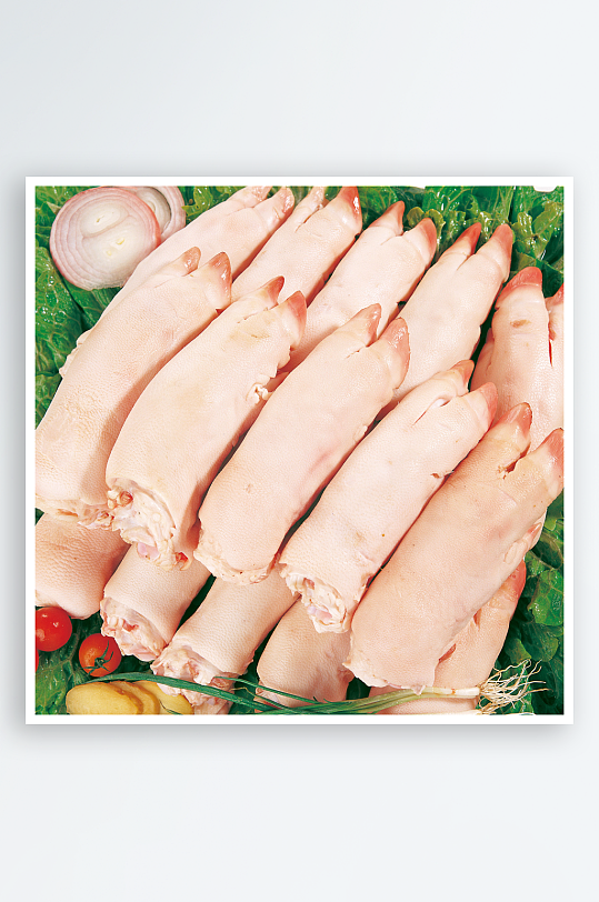 现宰现杀新鲜猪蹄-众图网