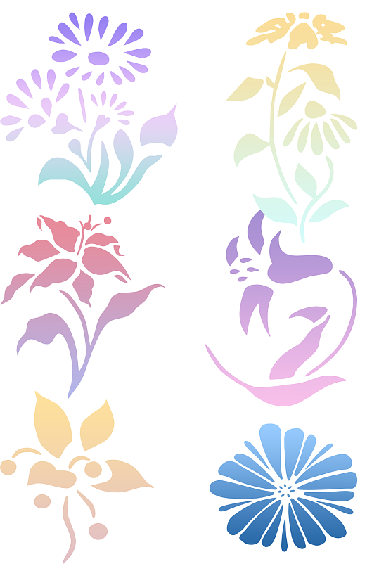 各种花卉集合设计图案
