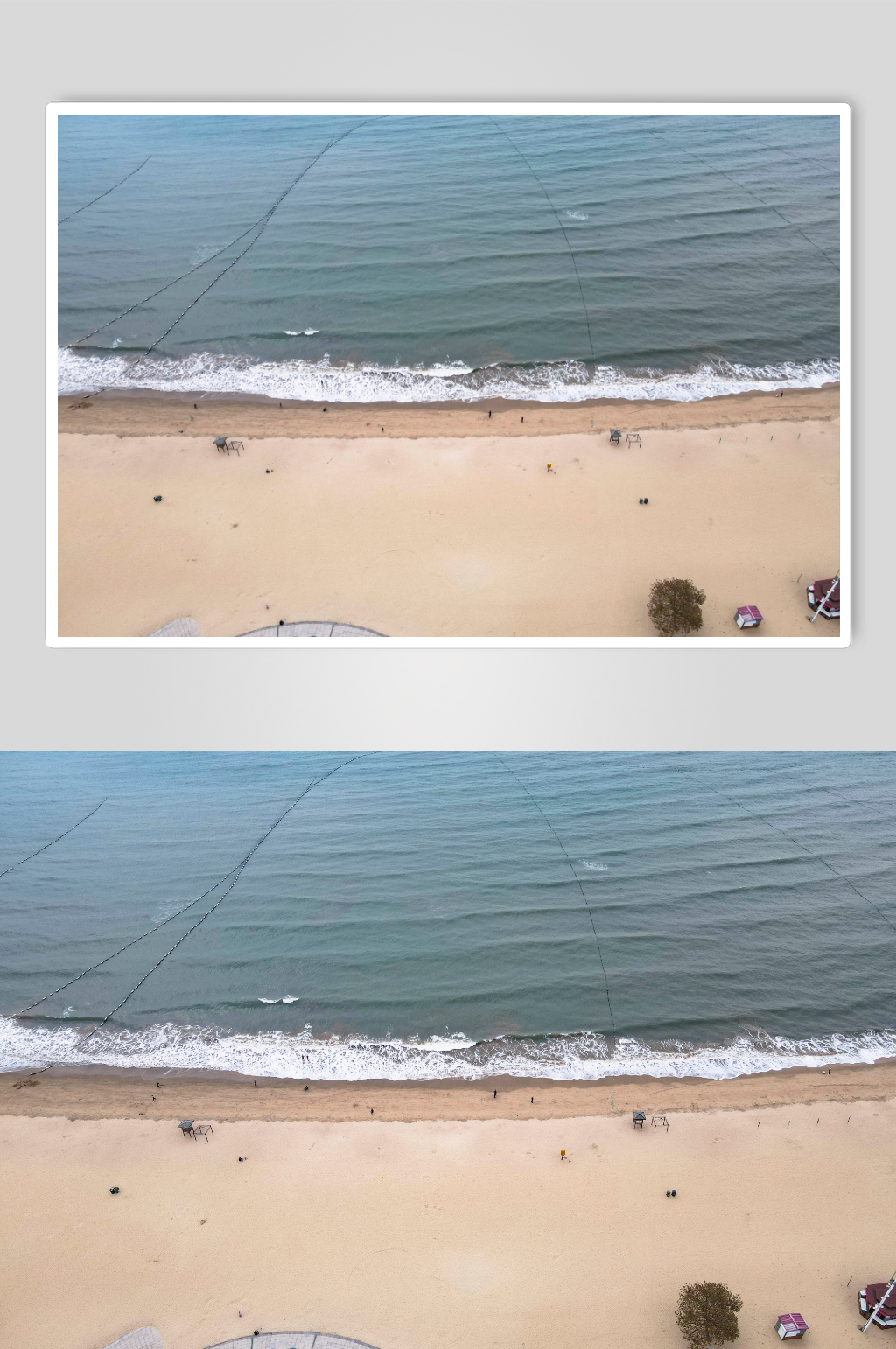 大海沙滩海浪风景航拍素材