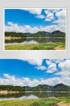 祖国山川蓝天白云自然风景