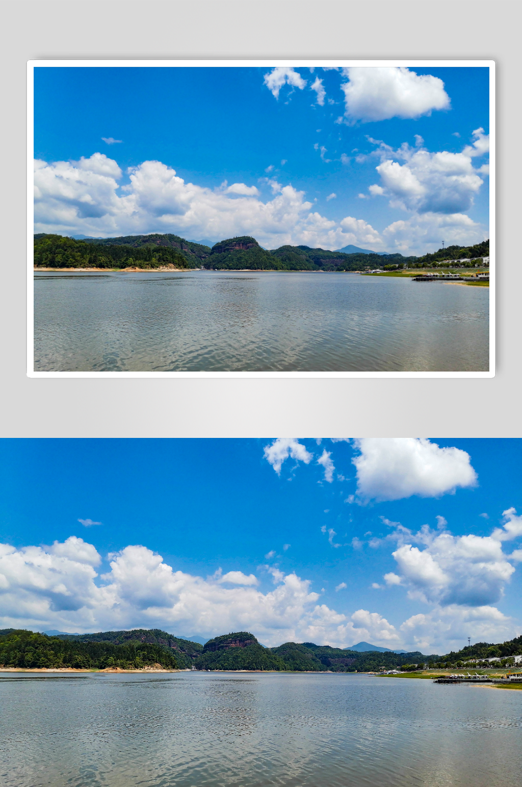 自然风光湖面蓝天白云风景素材