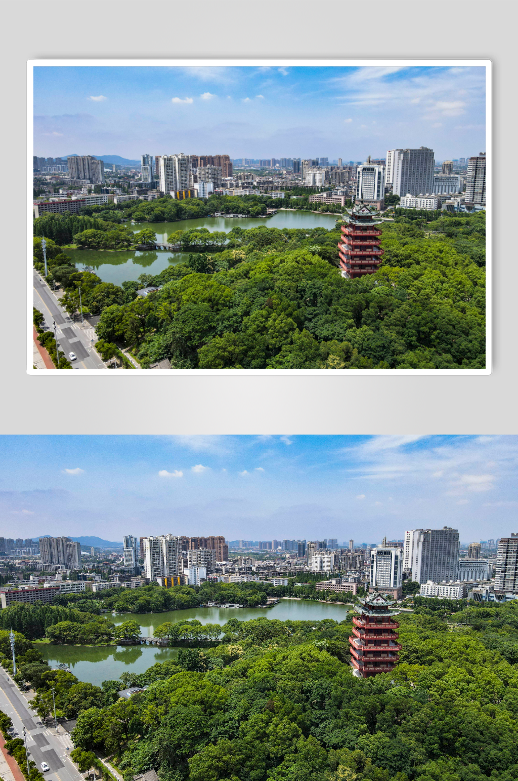 湖南株洲神龙公园航拍素材