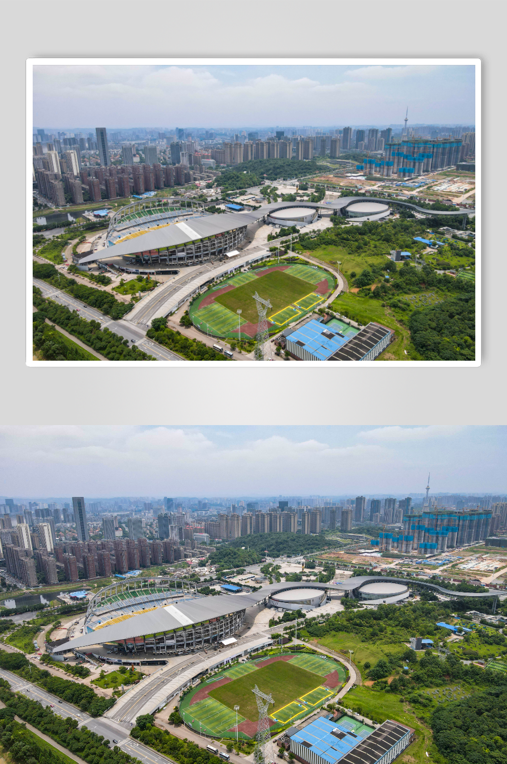 湖南株洲奥体中心体育馆航拍素材