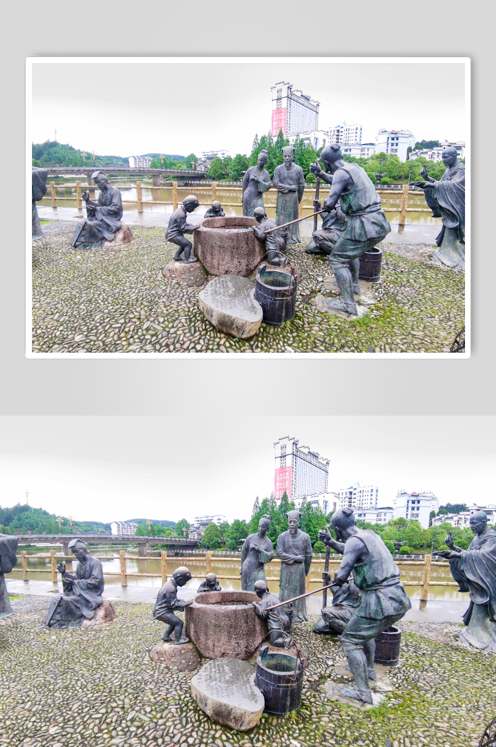 福建泰宁古城铜像雕塑摄影图素材
