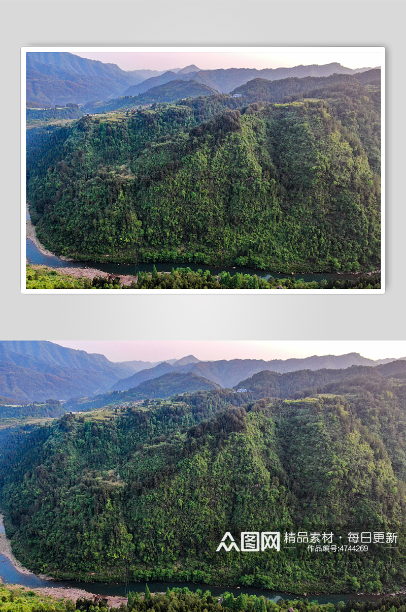 山川丘陵森林自然风光航拍摄影图素材
