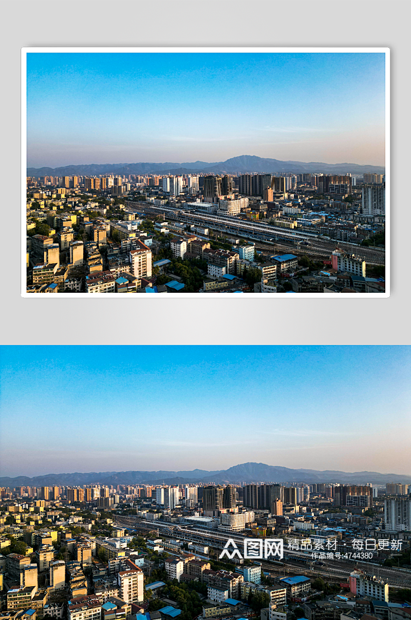 湖南湘西城市建设全景航拍摄影图素材