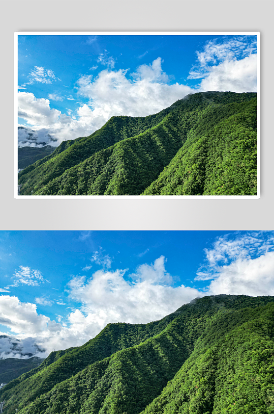 自然风光山川蓝天白云航拍摄影图