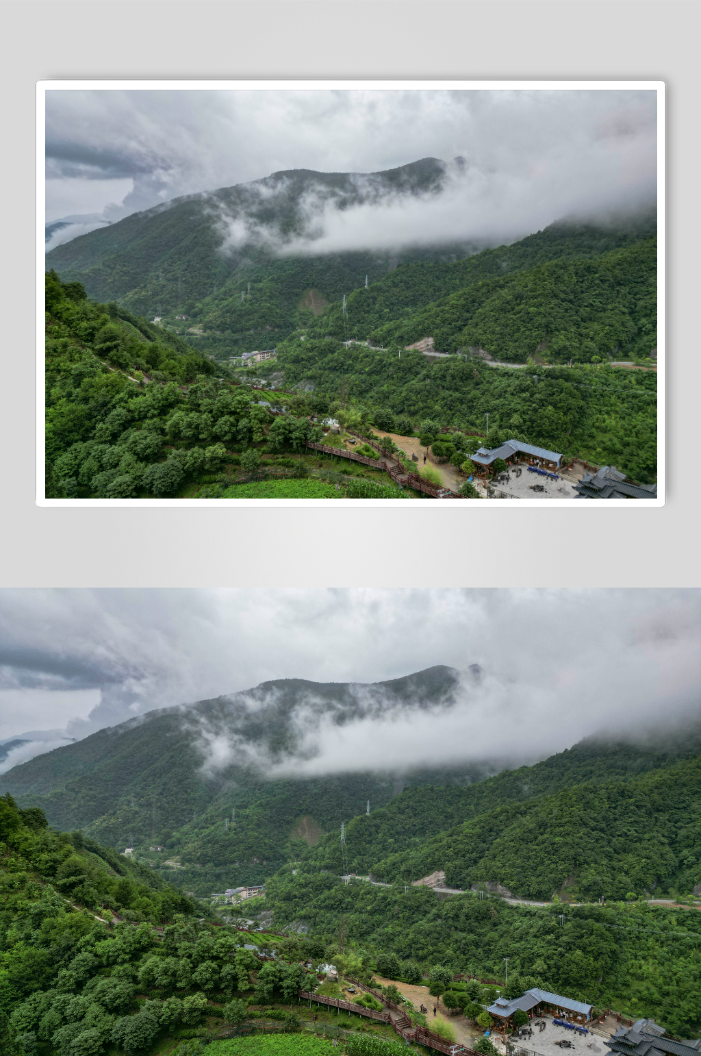 自然风光大山山川云雾缭绕航拍摄影图素材