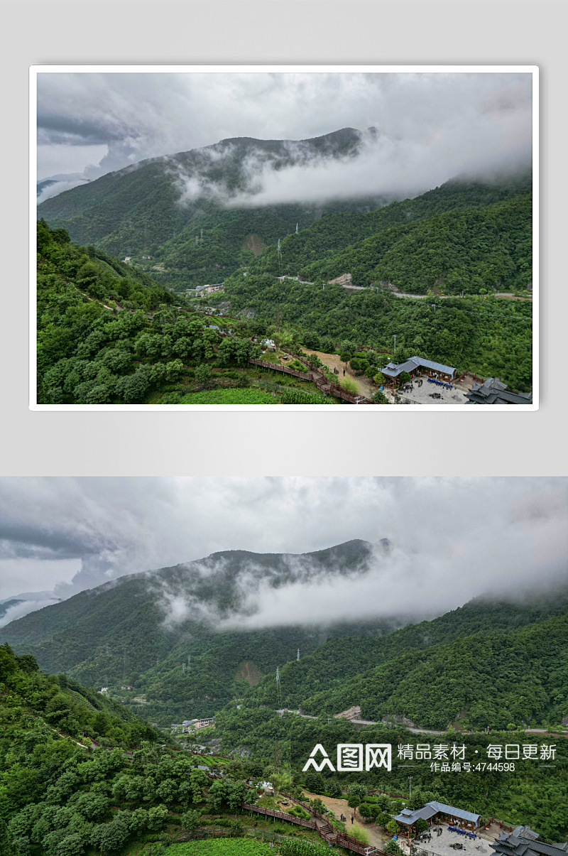 自然风光大山山川云雾缭绕航拍摄影图素材