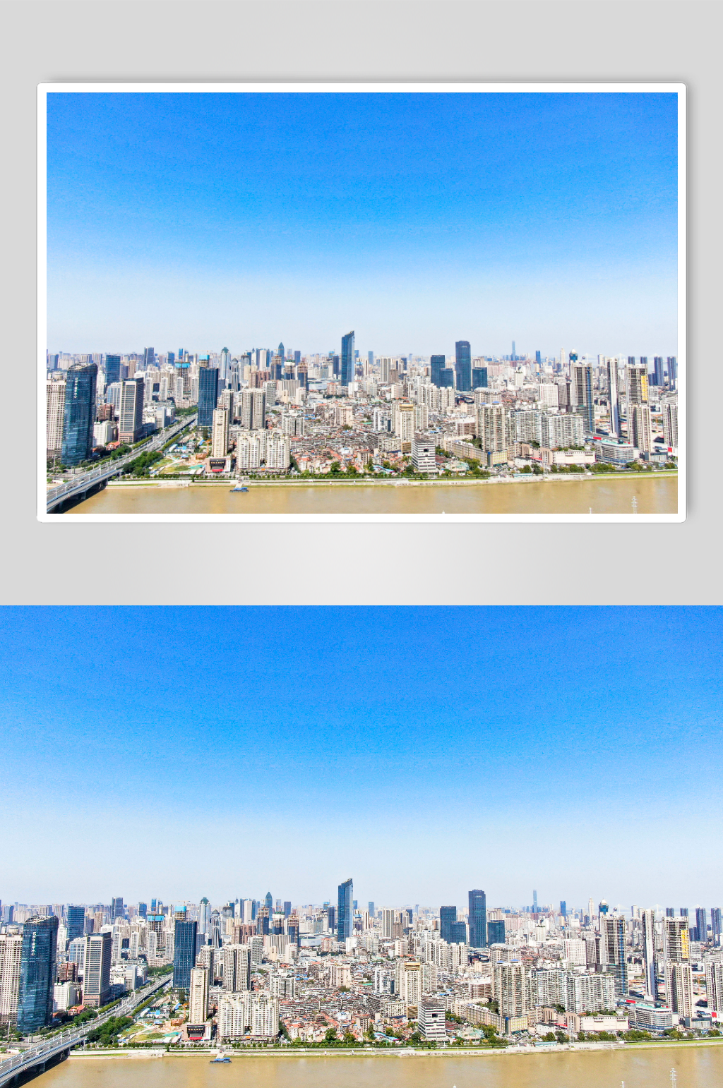 湖北武汉城市天际线航拍摄影图素材