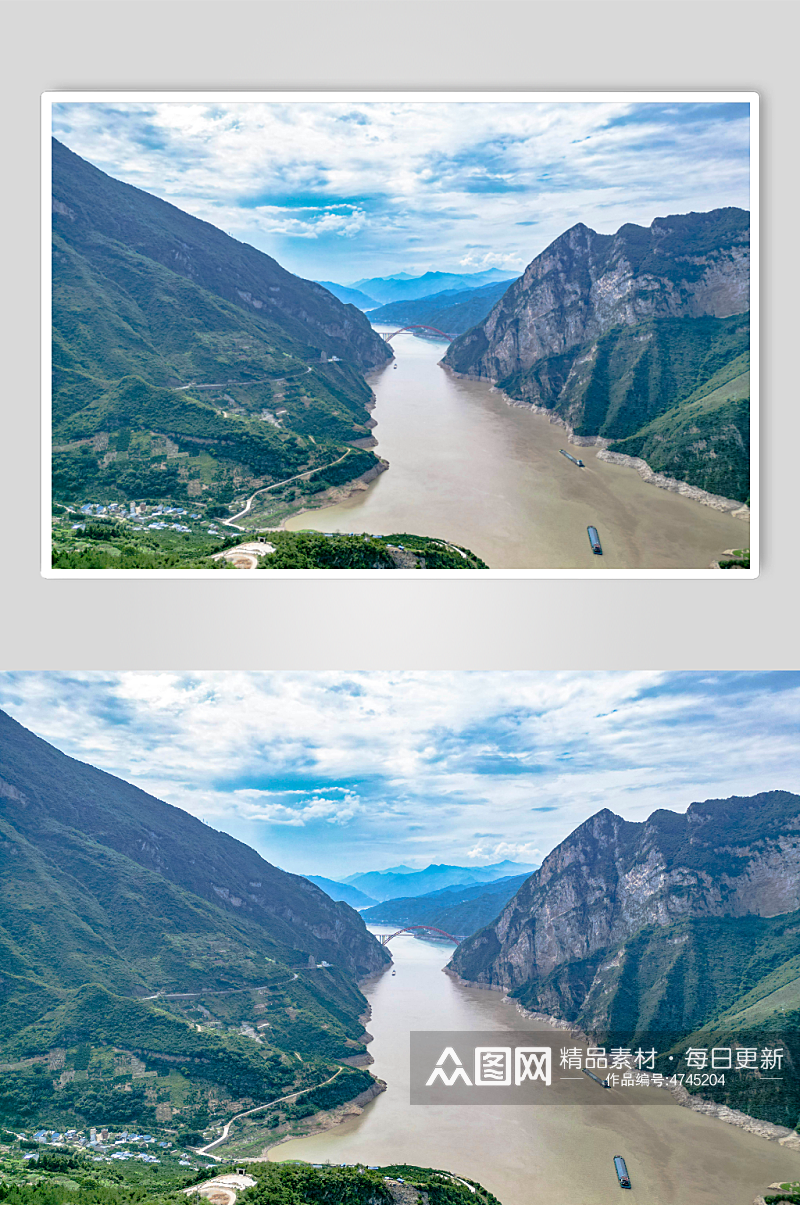 湖北长江三峡壮丽山河航拍摄影图素材