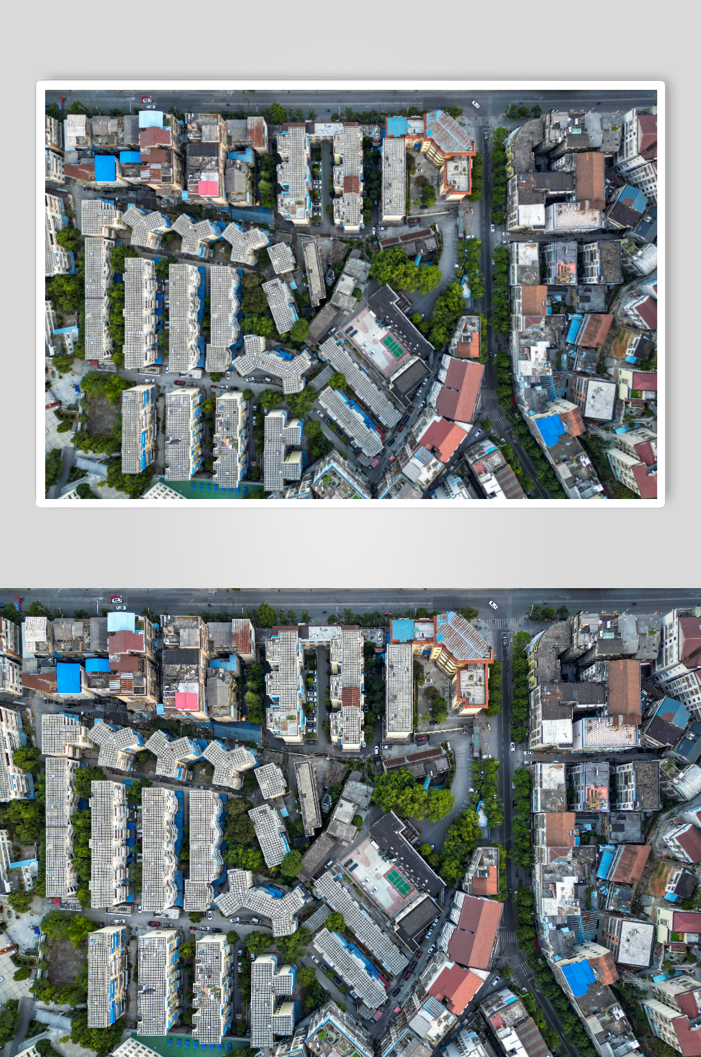 俯拍城市住宅小区航拍摄影图素材