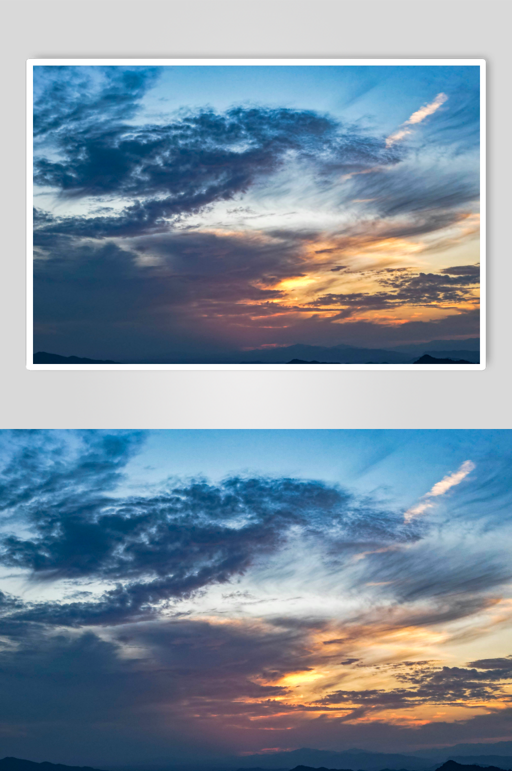 蓝天夕阳晚霞摄影图素材