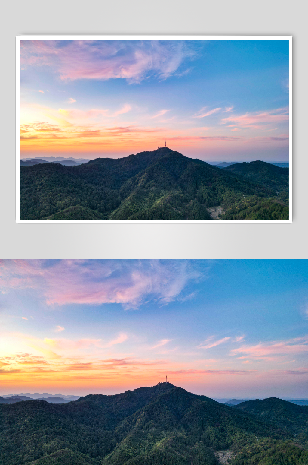 自然风光山川夕阳晚霞航拍摄影图素材