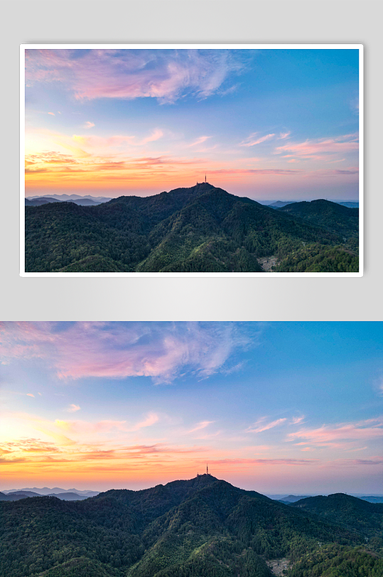 自然风光山川夕阳晚霞航拍摄影图