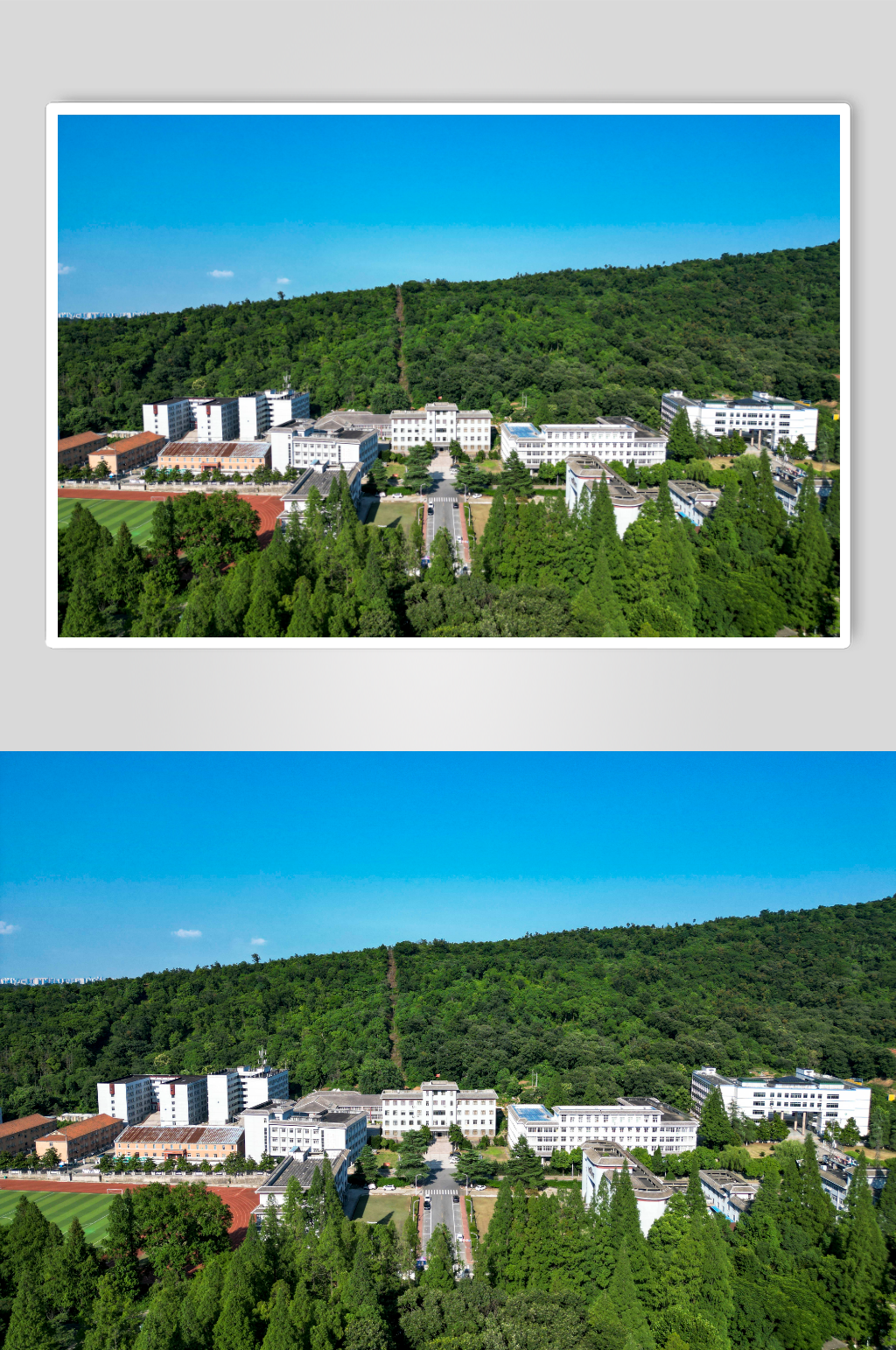 大学校园环境航拍摄影图素材
