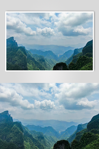 湖南张家界奇山山川自然风景航拍摄影图