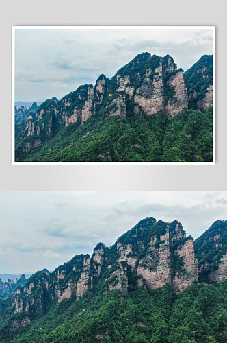 湖南张家界奇山山川自然风景航拍摄影图