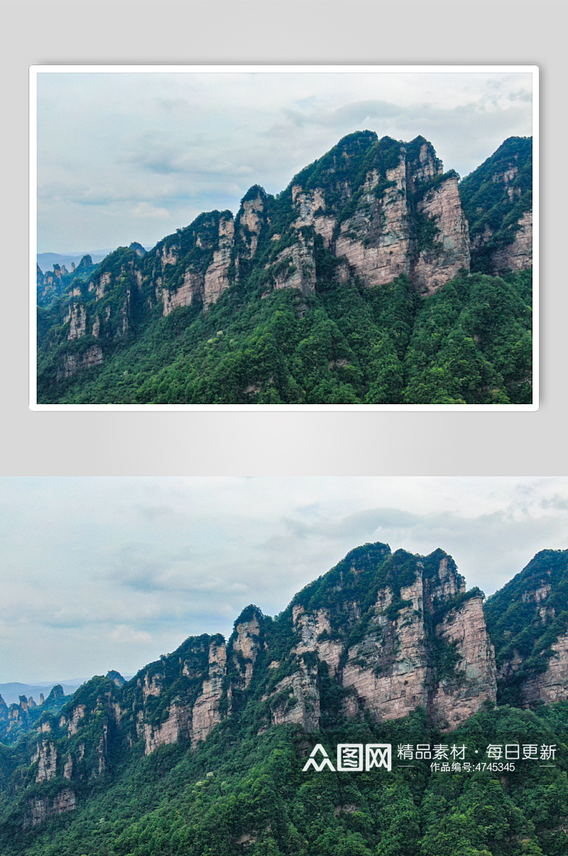 湖南张家界奇山山川自然风景航拍摄影图素材