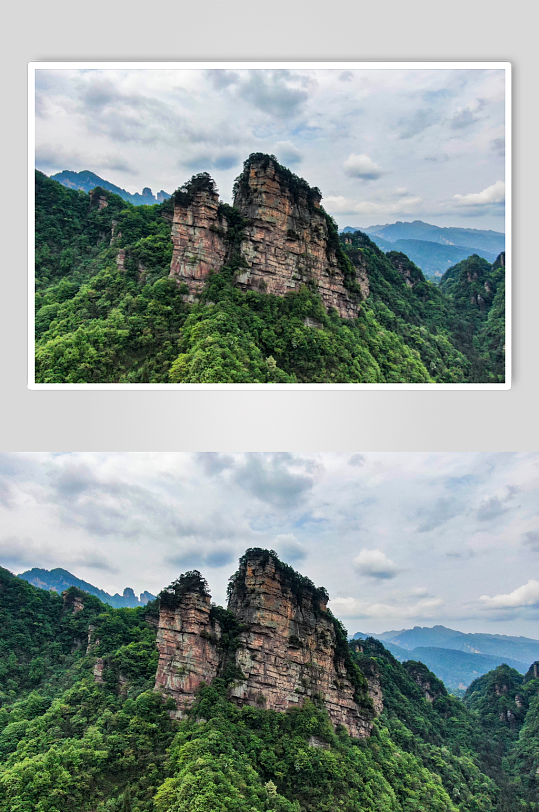 湖南张家界奇山山川自然风景航拍摄影图-众图网