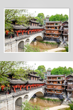 贵州侗寨少数民族特色建筑摄影图