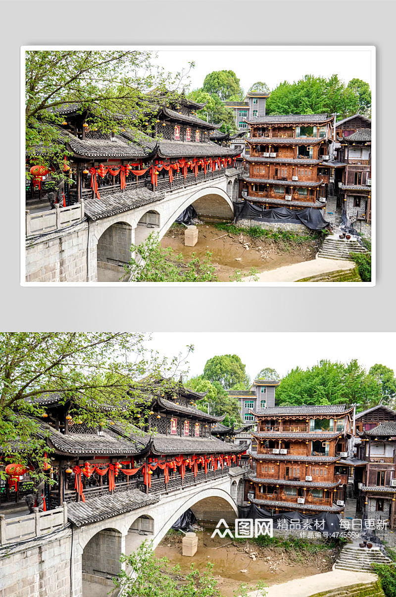 贵州侗寨少数民族特色建筑摄影图素材