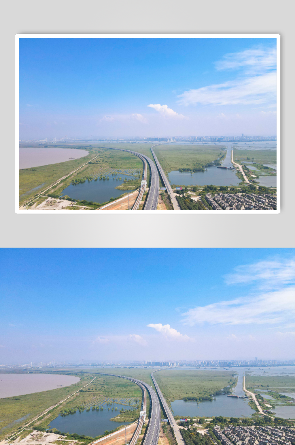 湖南岳阳洞庭湖大桥航拍摄影图素材