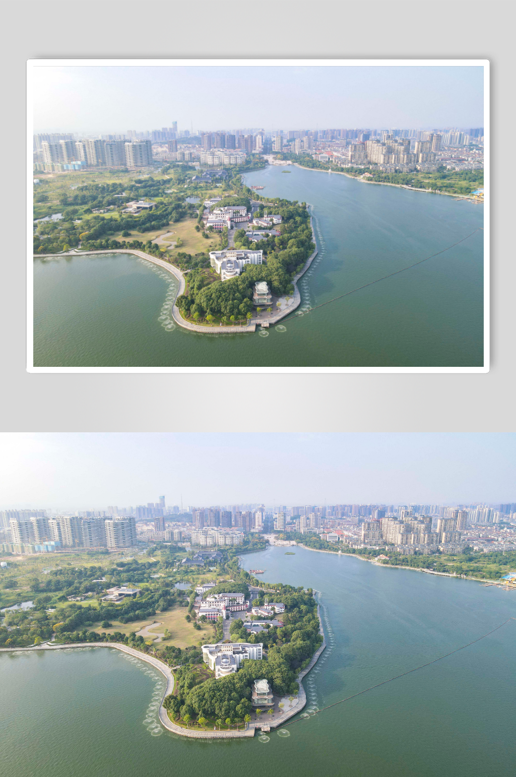 湖南岳阳城市风光航拍摄影图素材