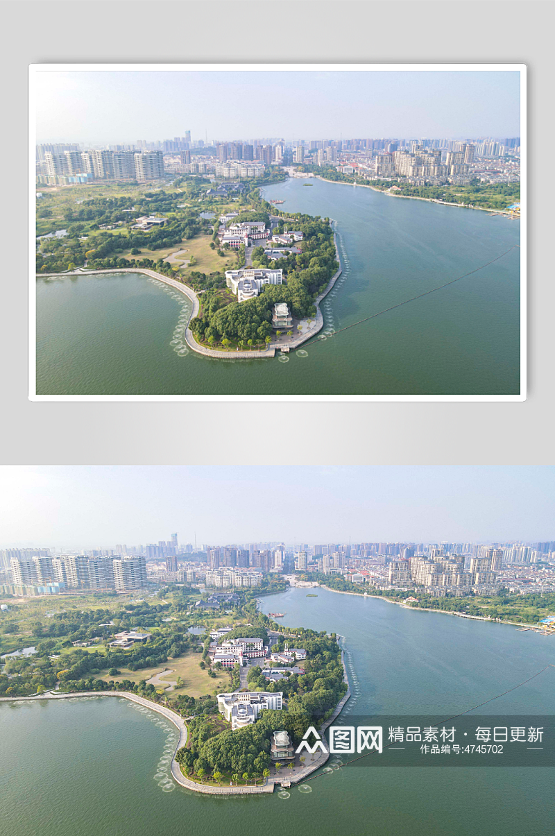 湖南岳阳城市风光航拍摄影图素材