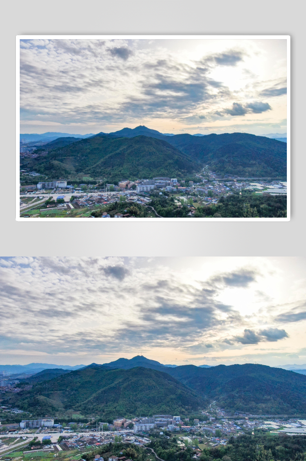自然风光山川日落晚霞夕阳航拍摄影图素材