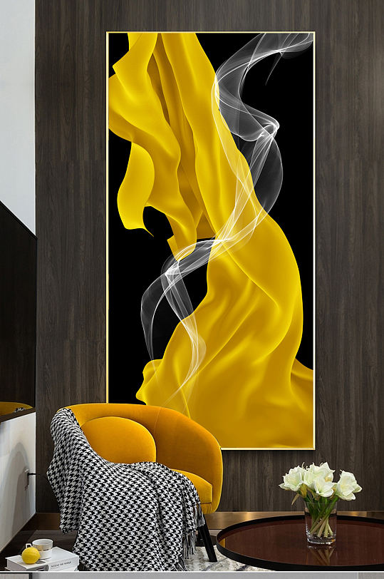 后现代简约抽象飘带装饰画