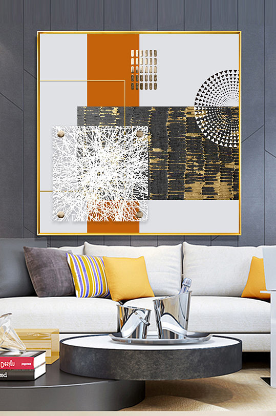 现代抽象色块装饰画图片-现代抽象色块装饰画设计素材-现代抽象色块