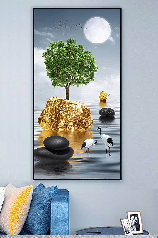 现代简约抽象意境石来运转装饰画