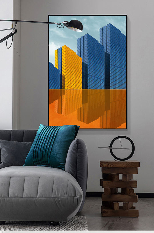 现代抽象极简建筑装饰画