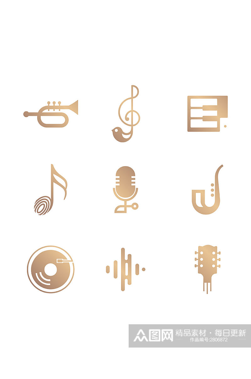 简洁的音乐符号元素设计素材