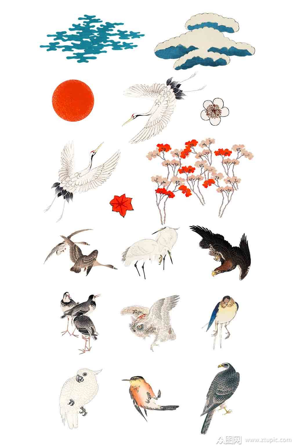 动物水墨画设计素材素材