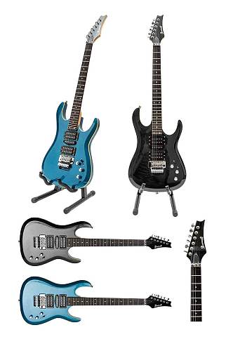 蓝灰色简洁大气的吉他设计元素