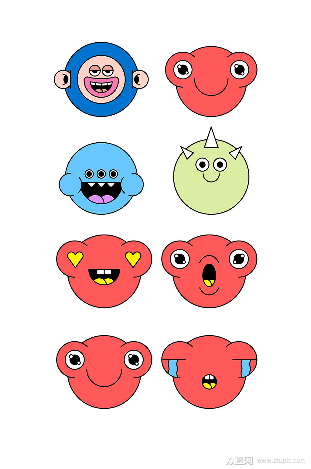 简洁大气的卡通造型素材