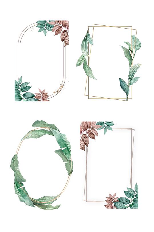 绿色简洁大气的造型边框