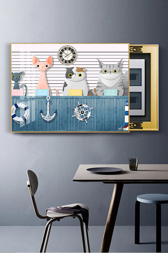 现代卡通动物手绘电表画