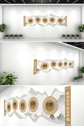 2020校园文明礼仪中国风文化墙设计
