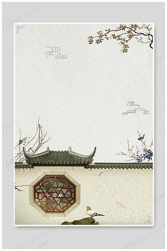 中国风海报房地产背景设计