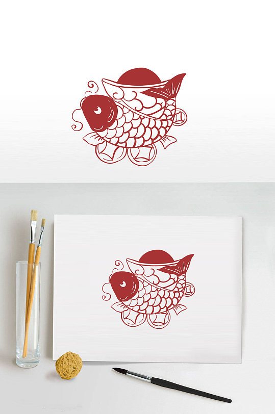 春节物料剪影画设计-众图网