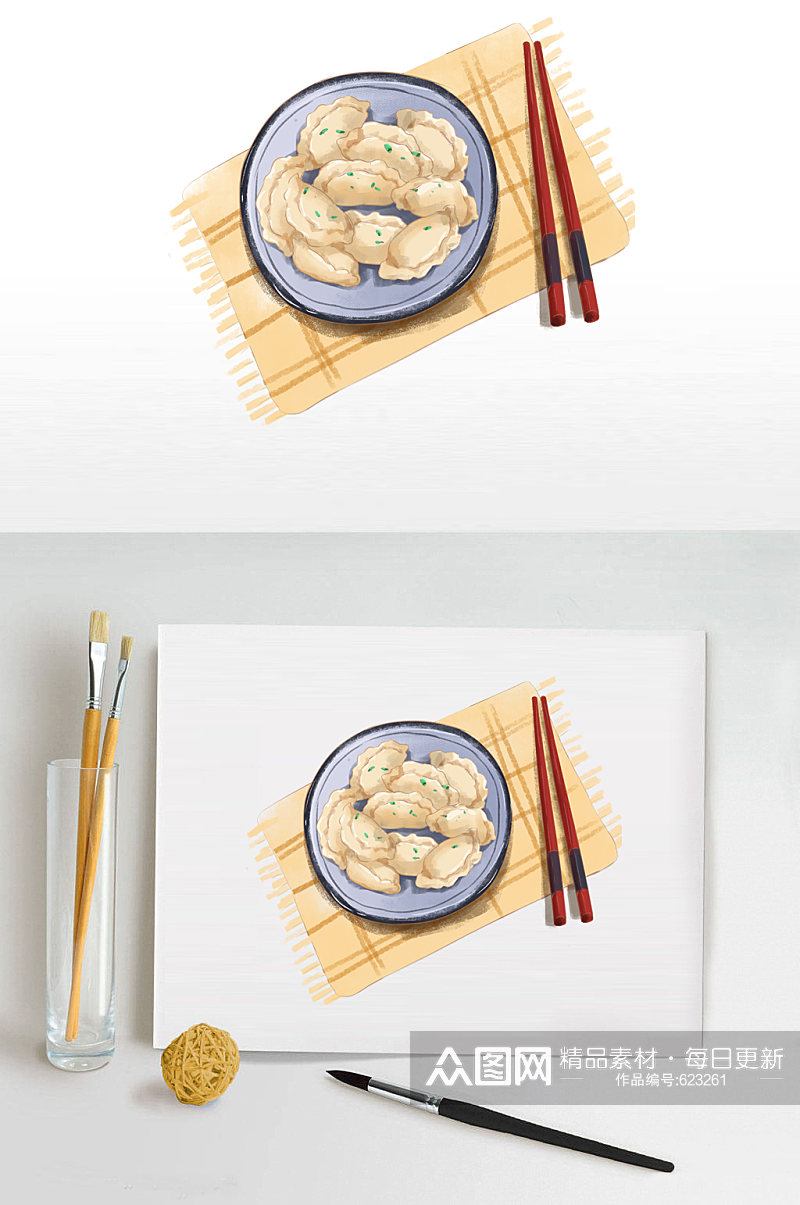 立冬饺子场景插图设计素材