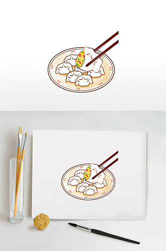 饺子插图场景插画