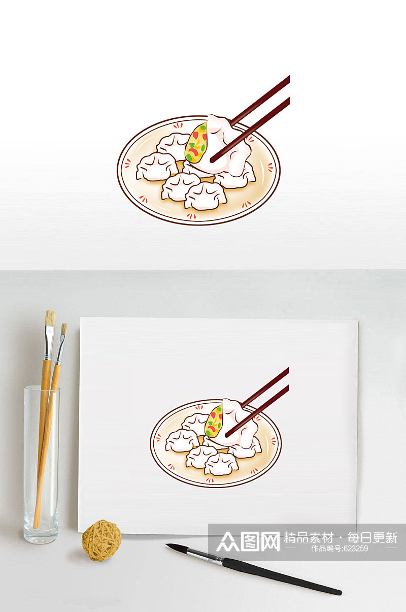 饺子插图场景插画素材