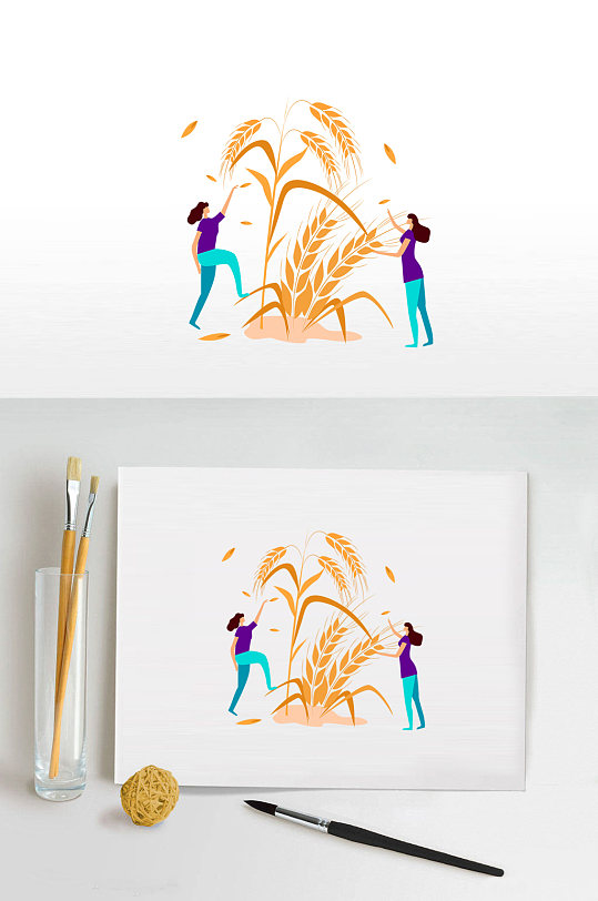 小麦子大麦子插图芒种设计